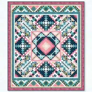 Bargain Wilmington Prints Fabrics Desert Blossom Batiks Desert Moon Queen Size Quilt Kit