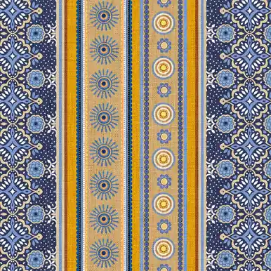 Quilting Treasures Prairie Dreams Dan Morris Medallion Geo Stripe Blue Brand New