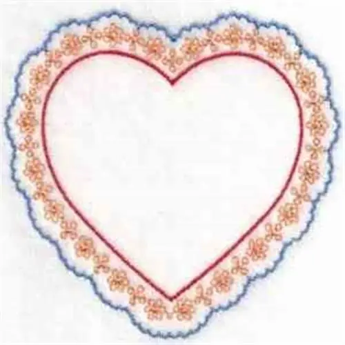Ruffled Heart Embroidery Design Seasonal Sale
