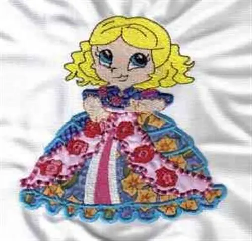 Free Delivery Big Skirt Girl Embroidery Design