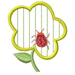 Secure Checkout Flower and Beetle Embroidery Design