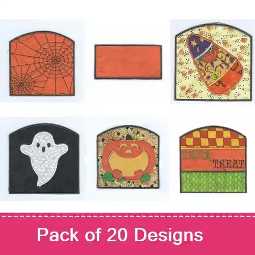 Order Now Applique Halloween Bags Embroidery design pack by Daydream Designs, Embroidery Packs on EmbroideryDesigns.com