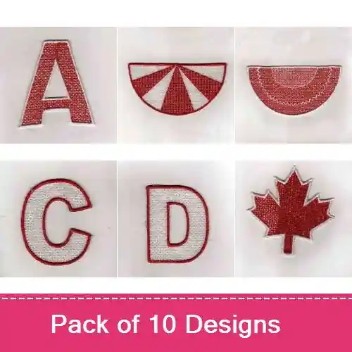 No Minimum Order Canada Banner Embroidery design pack by Daydream Designs, Embroidery Packs on EmbroideryDesigns.com
