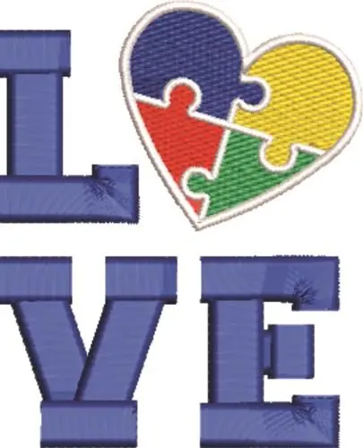 Autism Heart 4 Small Embroidery Design While Supplies Last