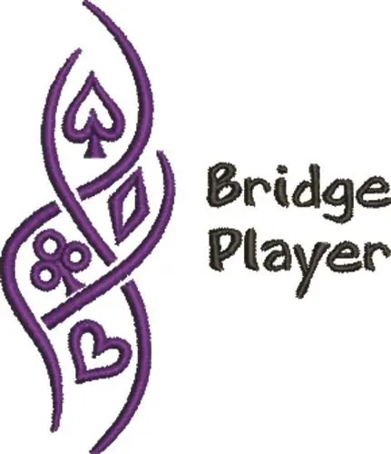 Bridge Player Embroidery Design Special Discount