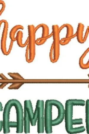Authentic Happy Camper Embroidery Design