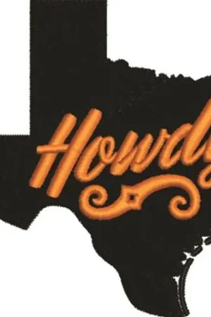 Authentic Howdy Texas Embroidery Design