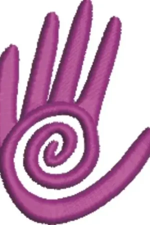 Modern Swirling Hand Print Embroidery Design