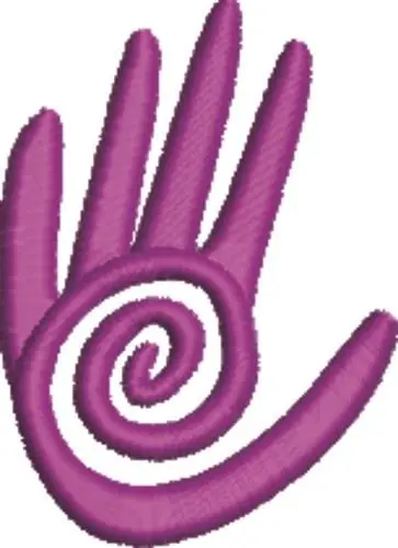 Modern Swirling Hand Print Embroidery Design