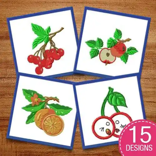 Buy Online Fruits & Veggies Embroidery design pack by Internet Stitch, Embroidery Packs on EmbroideryDesigns.com