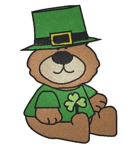 Crafted St Patricks Day Bear Embroidery Design