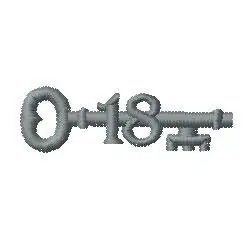 Professional Grade 18 Years Old Key Embroidery Design