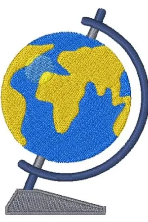 Handmade Globe Embroidery Design
