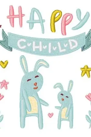 Happy Child Embroidery Design Free Delivery