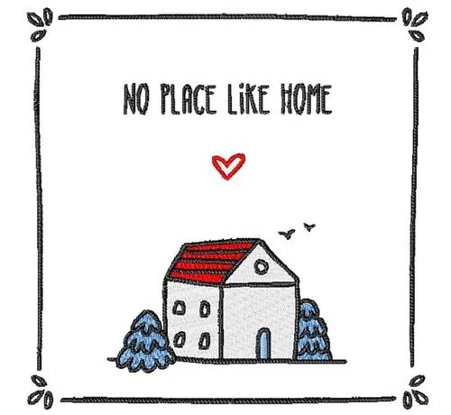 Like Home Embroidery Design Premium