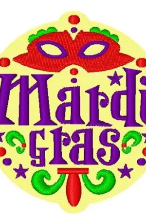 Grab Now Mardi Gras Embroidery Design