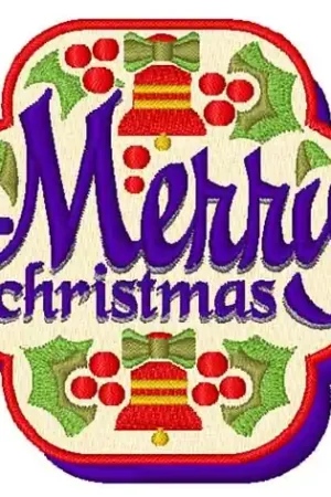 Fresh Stock Merry Christmas Embroidery Design