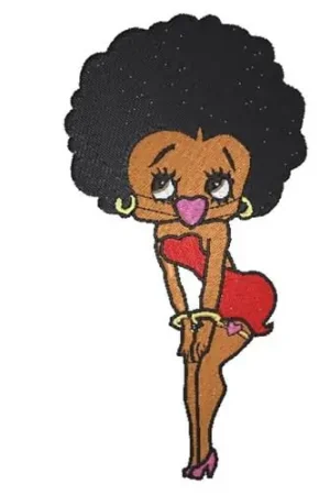Afro Betty Boop Embroidery Design High Quality
