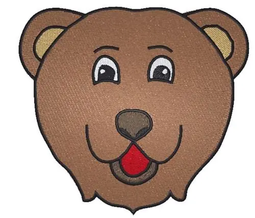 Bear Face Embroidery Design Certified