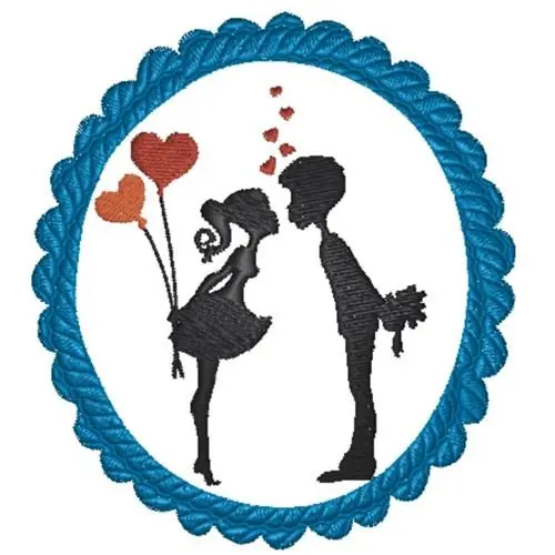 Professional Grade Valentine Silhouette Embroidery Design