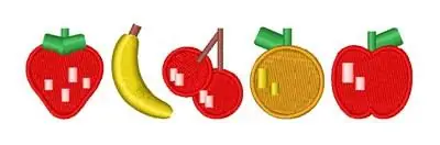 Video Game Fruit Embroidery Design Flash Sale