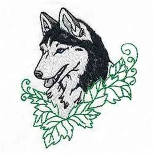 Popular Husky Head Embroidery Design
