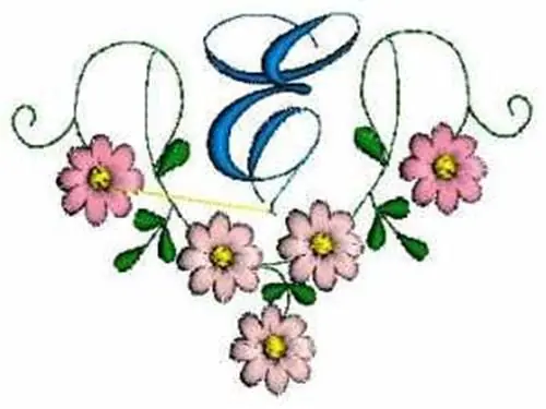 Brand New Mothers Day E Embroidery Design