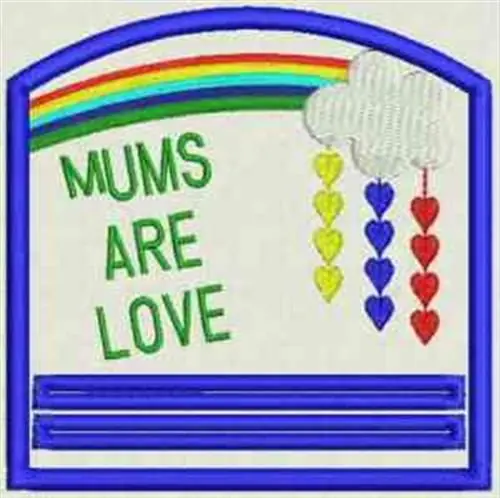 Time-Limited Mums R Love Holder Embroidery Design