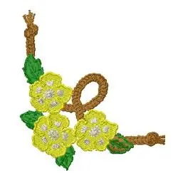Free Shipping Floral Rope Embroidery Design