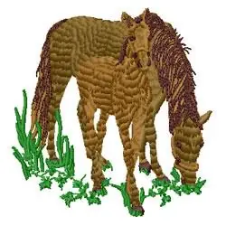 Clearance Mare and Colt Embroidery Design
