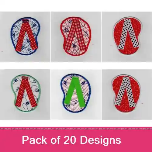 Flip Flop Coasters Embroidery design pack by Daydream Designs, Embroidery Packs on EmbroideryDesigns.com Limited Offer