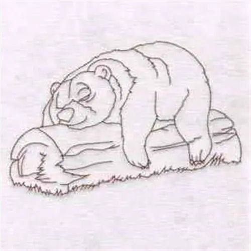 Sleepy Bear Embroidery Design Crafted