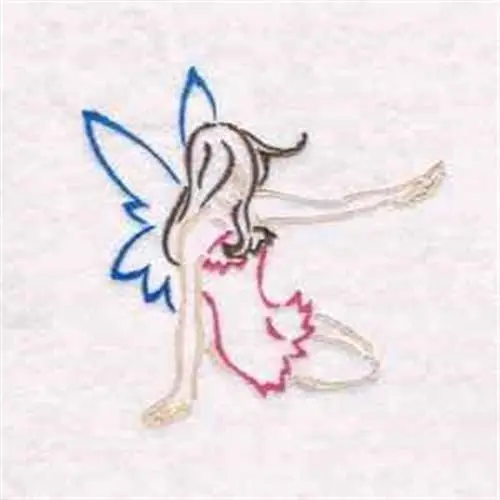 Secure Checkout Fairy Outline Embroidery Design