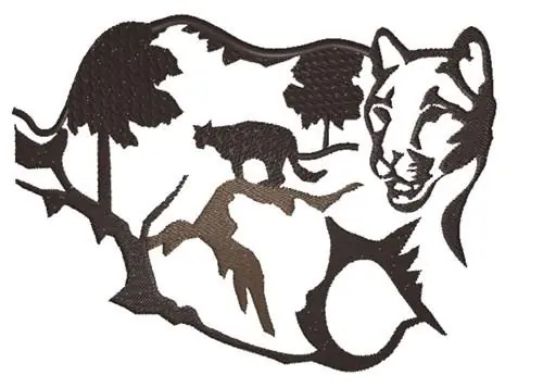 Bargain Mountain Lion Silhouette Embroidery Design