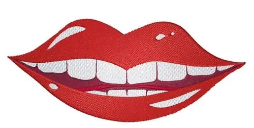 Beautiful Red Lips Embroidery Design Instant Buy