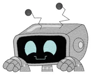 Get Yours Robot Pocket Peeker Embroidery Design