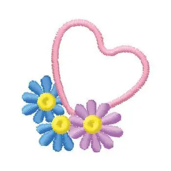 Seasonal Sale Heart With Flowers Embroidery Design