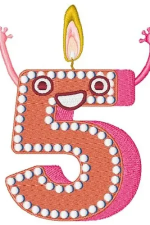 5 Candle Embroidery Design Free Delivery