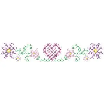 Cross Stitch Heart Embroidery Design Today Only