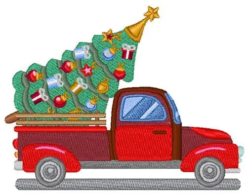 Pickup & Tree Embroidery Design Fast Shipping