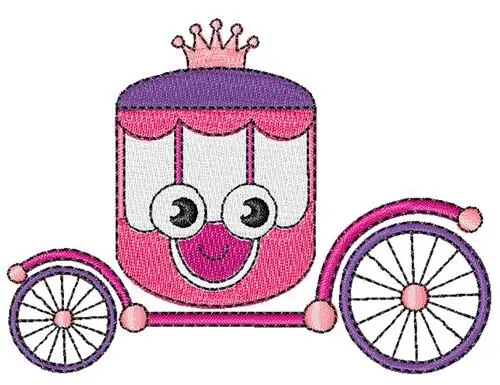 Modern Princess Carriage Embroidery Design