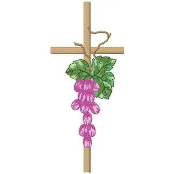 New Release Cross And Grapes Embroidery Design