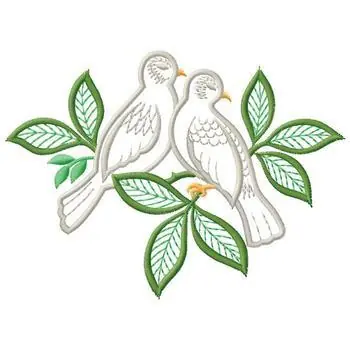 Limited Edition Doves On Branch Embroidery Design