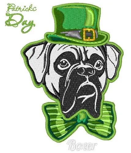 Irish Boxer Embroidery Design Direct From Factory