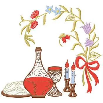 Bread And Wine Embroidery Design Express Delivery