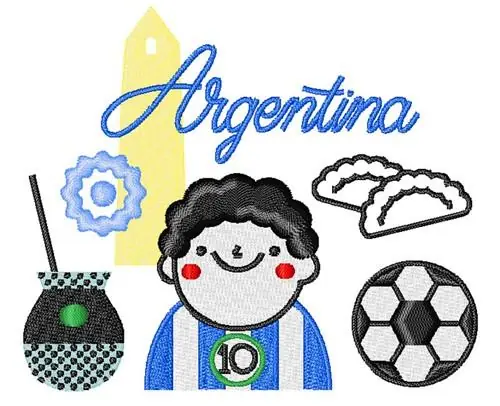 Authentic Argentina Scene Embroidery Design