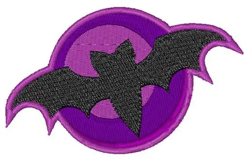 Money Back Guarantee Halloween Bat Silhouette Embroidery Design