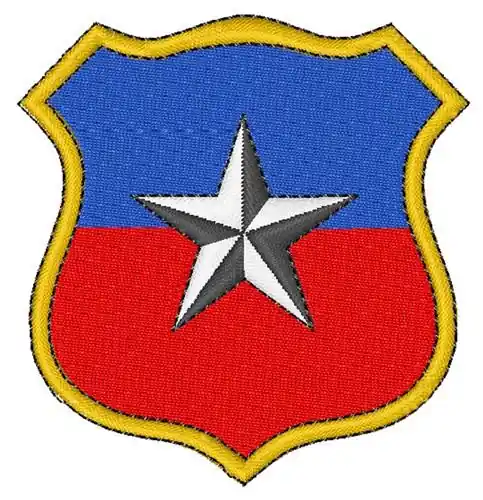 Chilean Shield & Star Embroidery Design Warranty Included