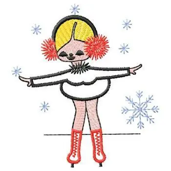 Don’t Miss Out Girl Ice Skating Embroidery Design