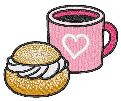 Coffee & Pastry Embroidery Design Fresh Stock